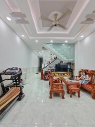 Giảm 300tr Nhà 3 tầng mặt tiền Thạnh Lộc 41 Q12, 134m2, 5x27m