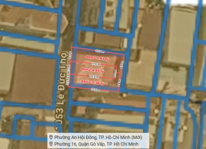 D2908 3 Lô Đất hậu nở tài lộc 1/ Lê Đức Thọ sát Chợ, 4.x tỷ